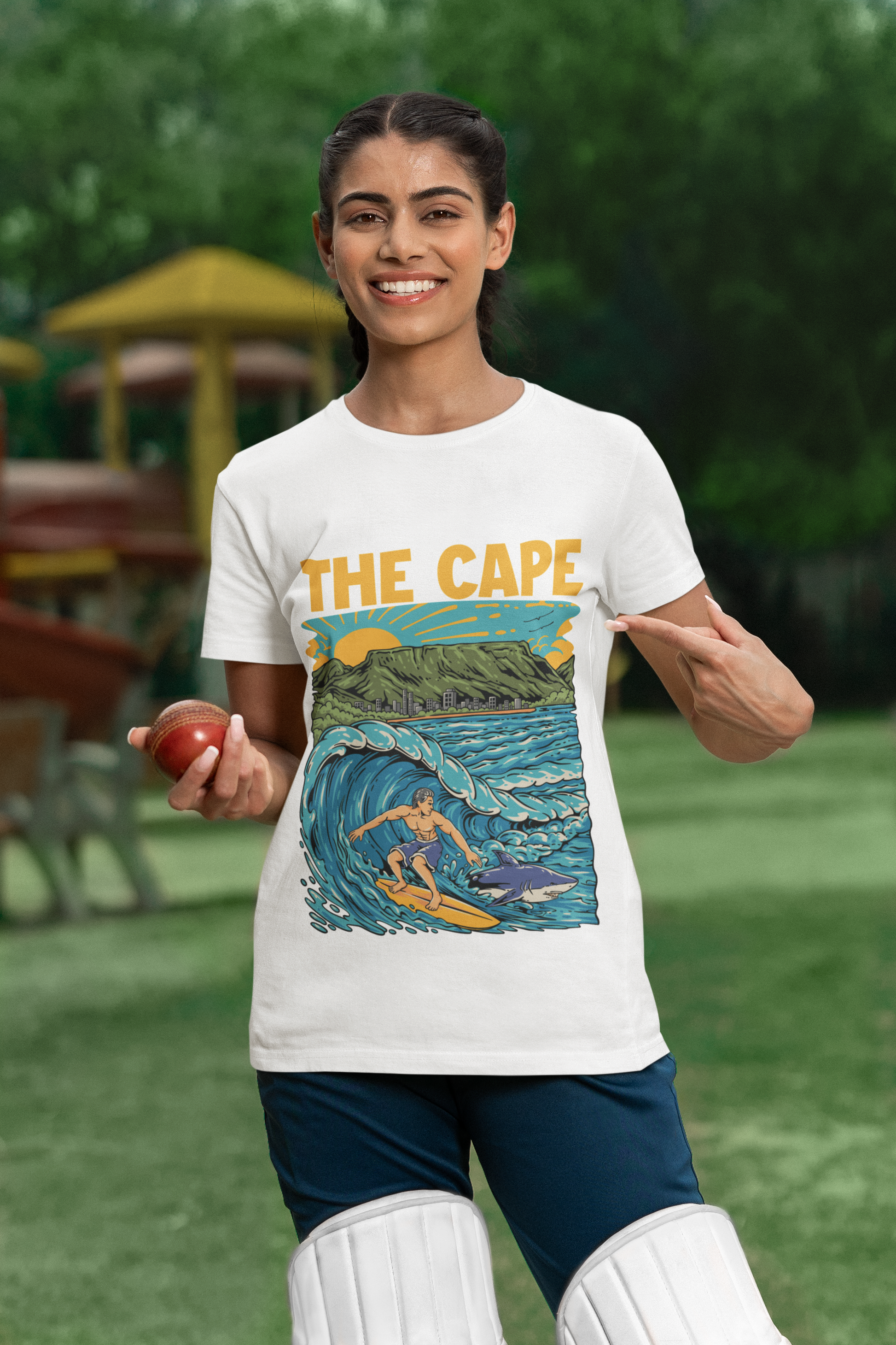 "The Cape" Tee: Sun, Surf & City