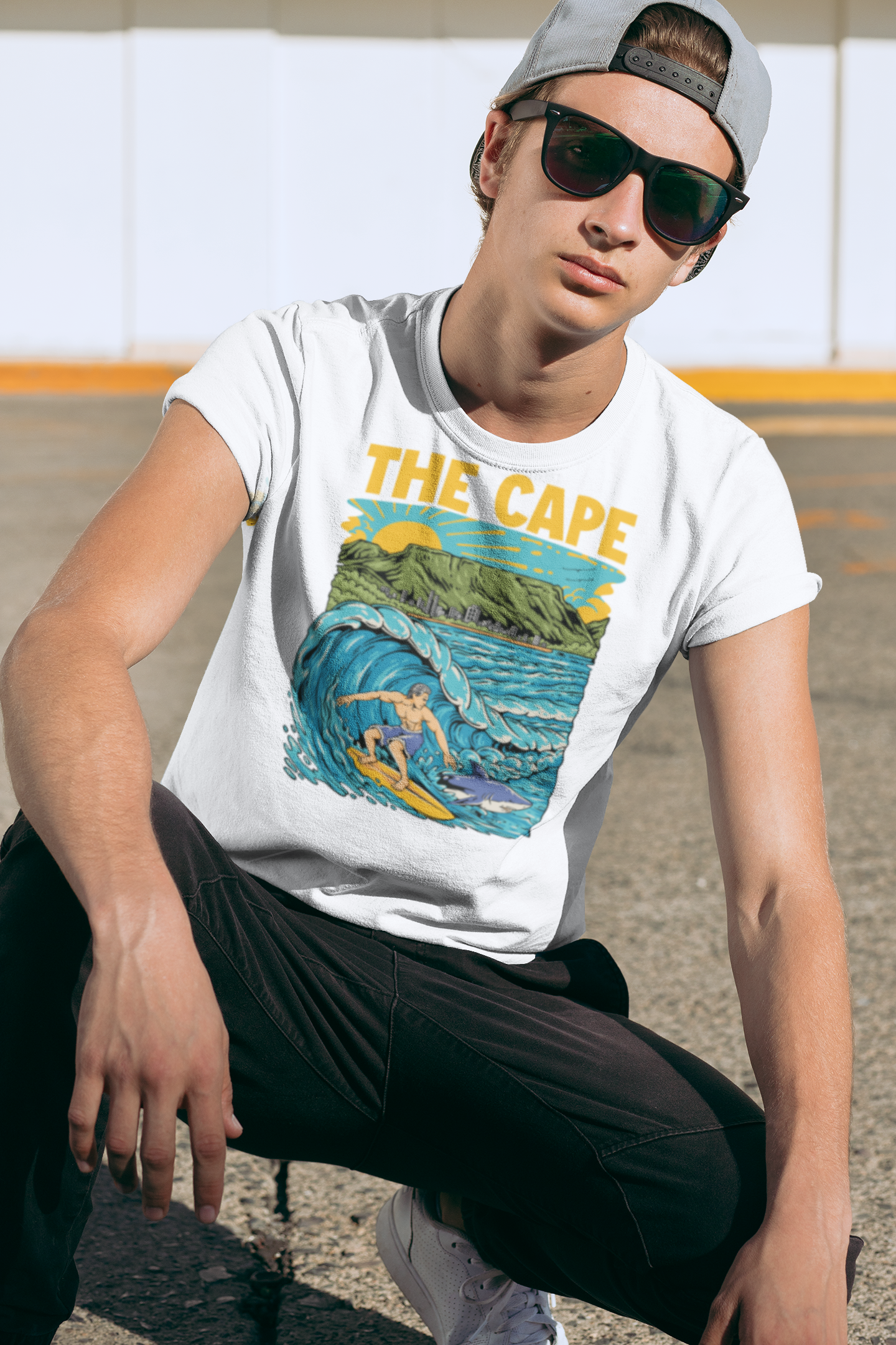 "The Cape" Tee: Sun, Surf & City